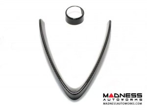 Alfa Romeo Stelvio Front V Shield Grill Frame + Emblem Frame Kit - Carbon Fiber 